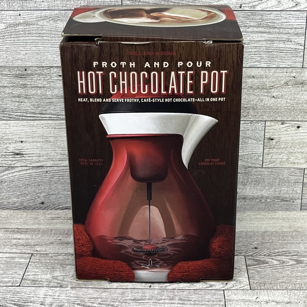 Williams Sonoma Froth And‎ Pour Hot Chocolate Pot Cafe Style 32 Ounce Capacity